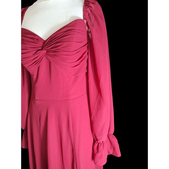 JJ's HOUSE Burgundy Chiffon Bridesmaid Dress Sz M Converitble Formal Wedding - Picture 6 of 15